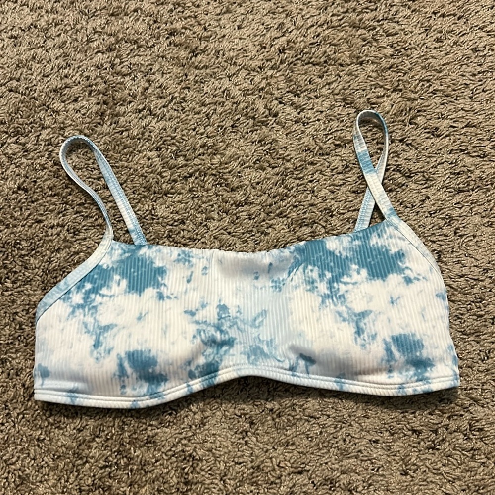 Blue and white Hollister bikini top